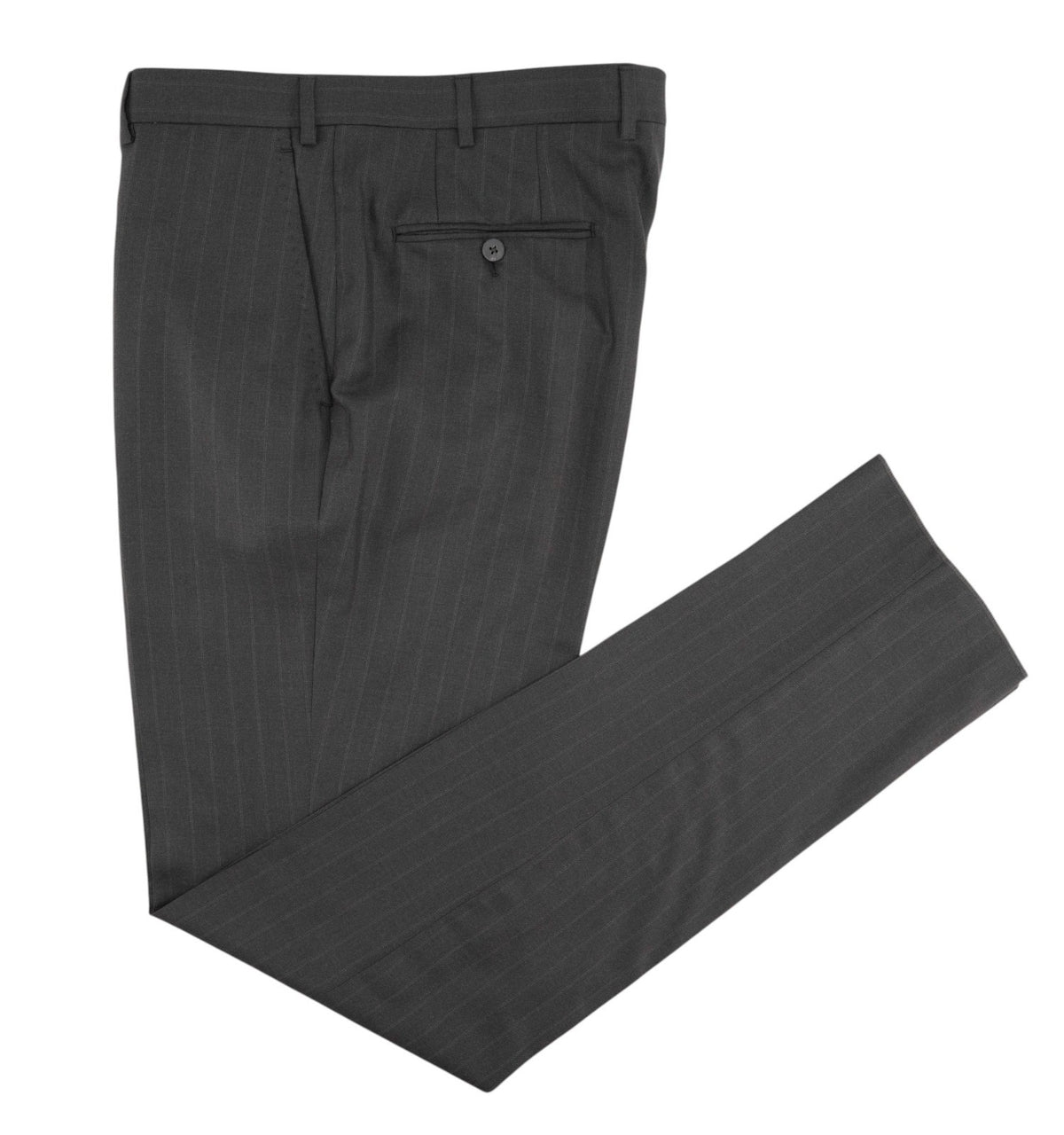 $6850 ISAIA NAPOLI "Gregorio" Dark Gray Suit Hand-Sewn Fine Wool Striped