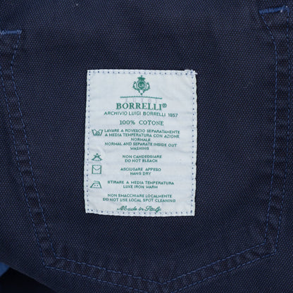 415$ LUIGI BORRELLI NAPOLI Blue Navy Denim Jeans Pant Cotton 35 US / 51  EU