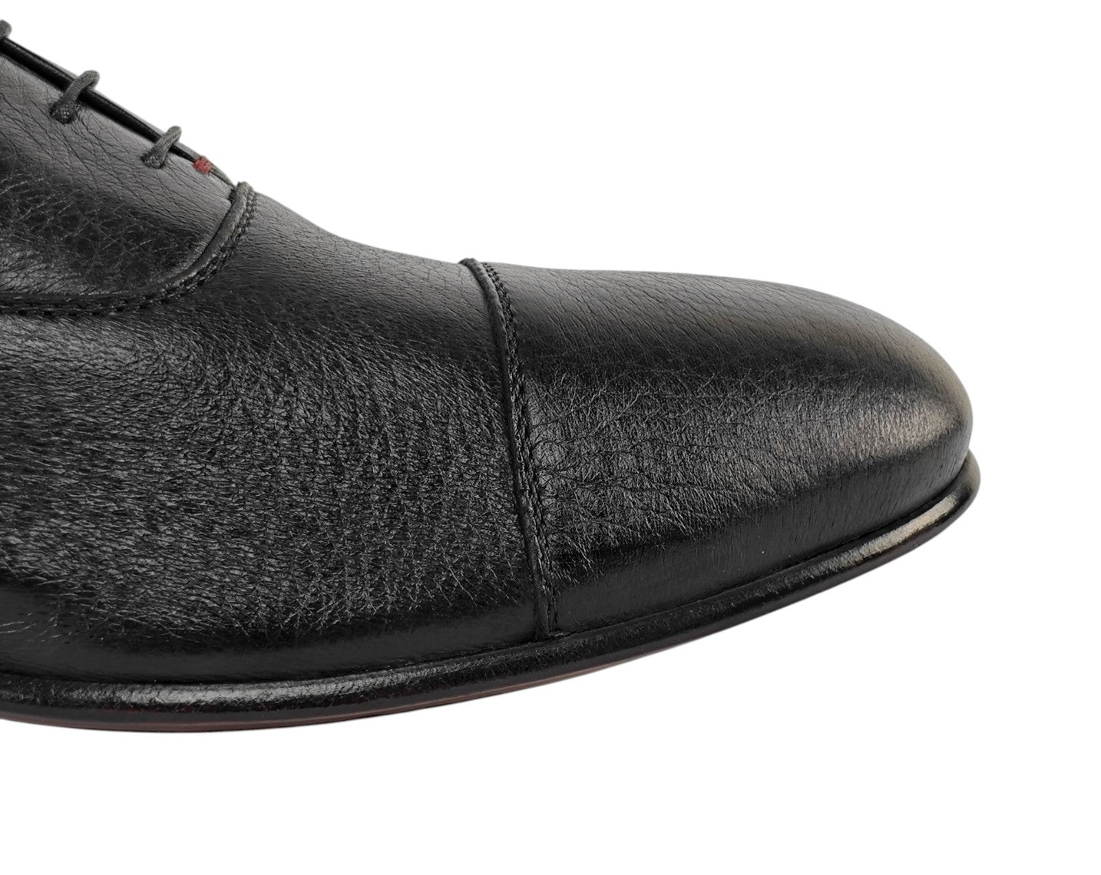 1300$ TESTONI 1929 "Portonovo" Oxford Shoes Deerskin Black  8 UK  / 9 US / 42 IT