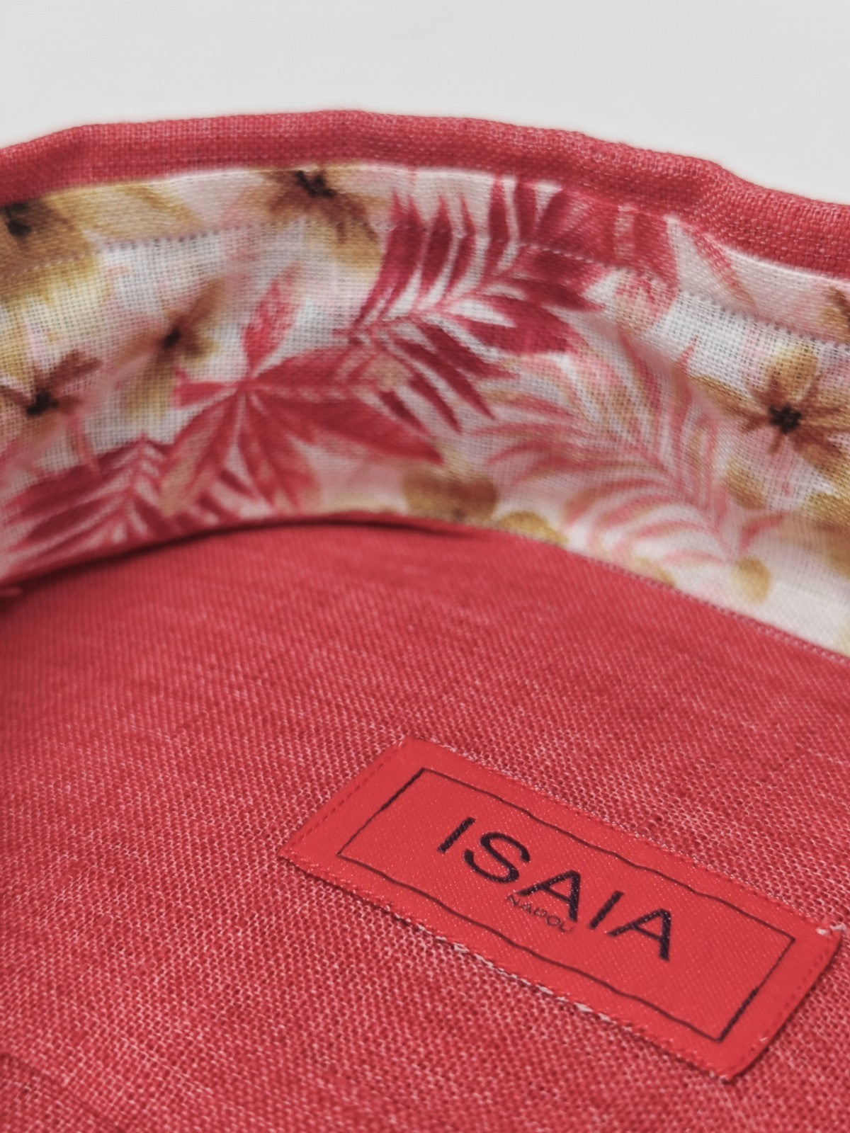 765$ ISAIA NAPOLI "Mix" Coral Red Dress Shirt Hand-Sewn 100% Linen 16.5 - 42