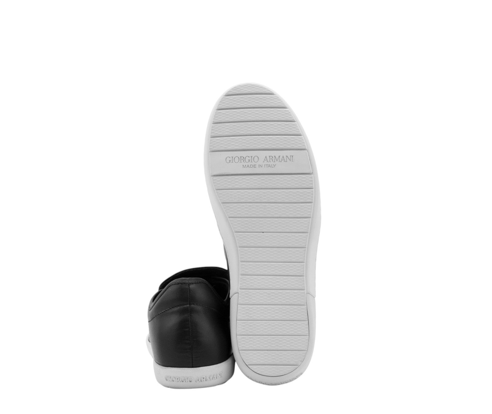 900$ GIORGIO ARMANI Shoes Slip on Sneakers Black Leather 6 UK / 7 US / 40 IT