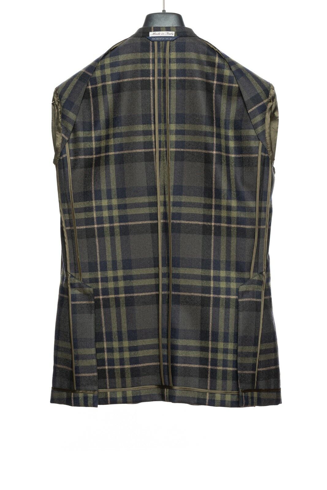 $2295 BELVEST Blue Green Wool Check Jacket Blazer 42 US / 52 EU Drop 7R  