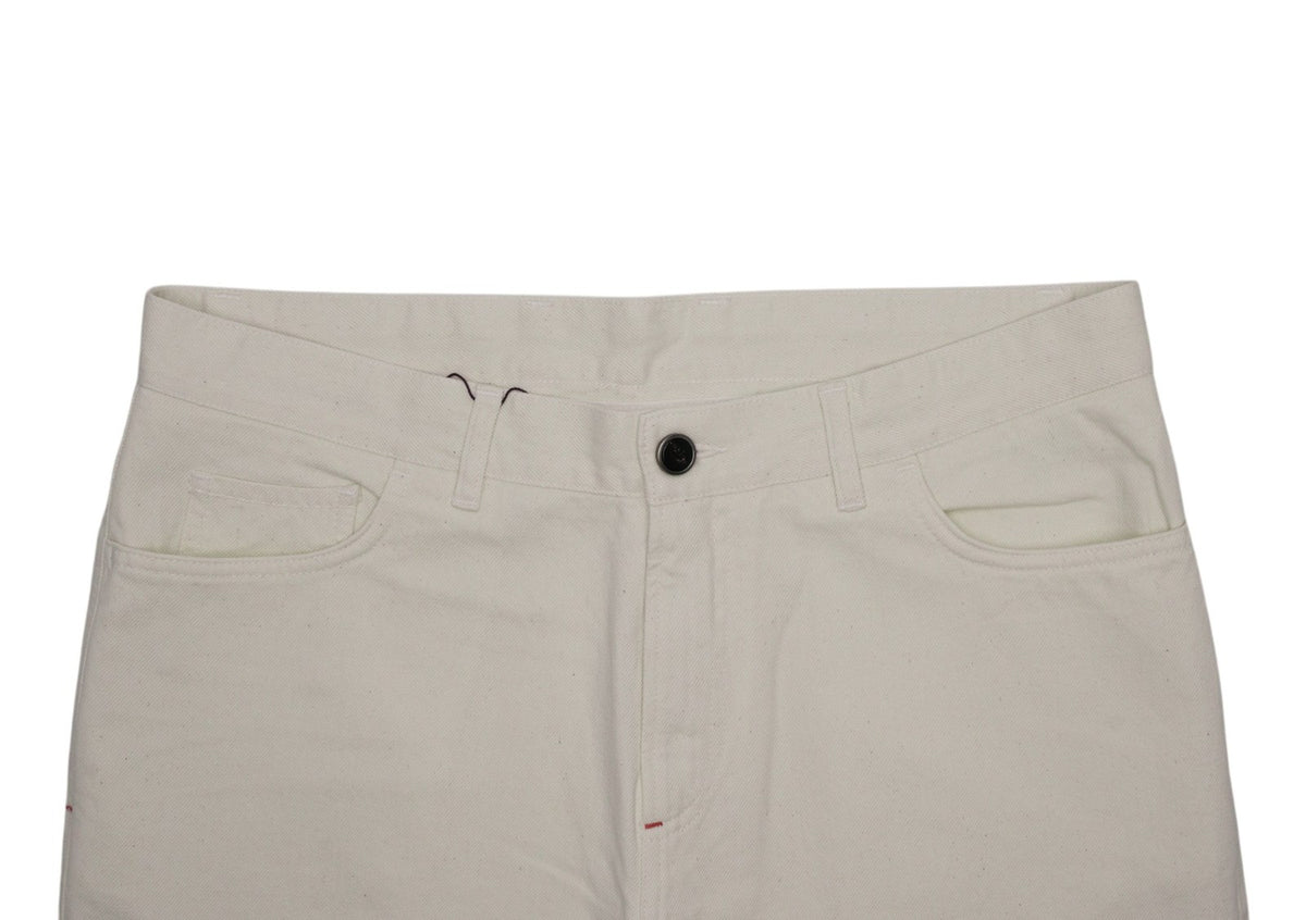 690$ ISAIA NAPOLI Ivory Denim Jeans 5 Pockets Cotton Slim 36 US / 52 EU