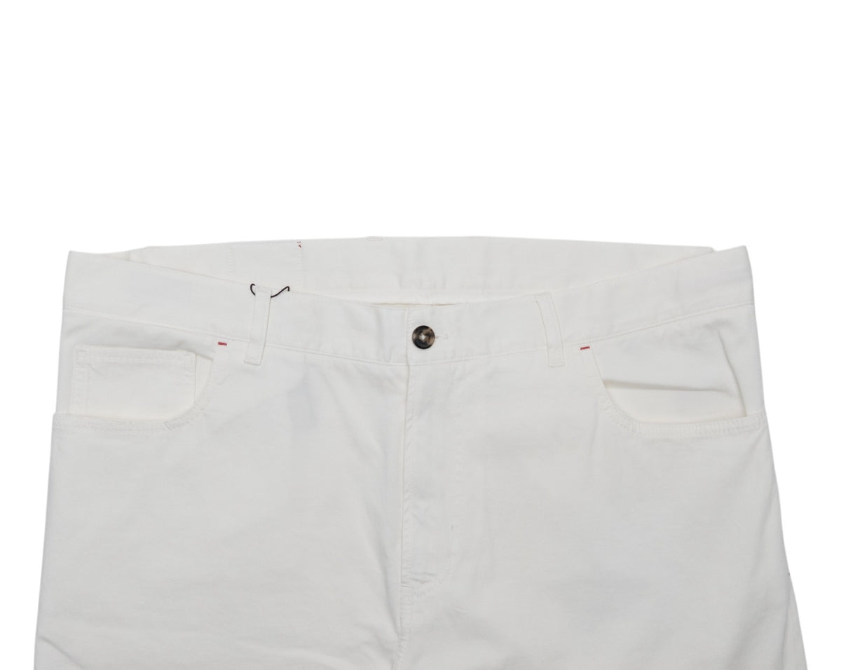 925$ ISAIA NAPOLI "SpaccaNapoli" White Pant Cotton Cashmere 38 US  / 54 EU R