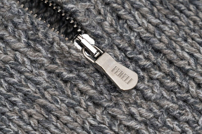 $2000 FEDELI "Favonio" Gray Cardigan Sweater Zip 100% Cashmere 40 US / 50 EU