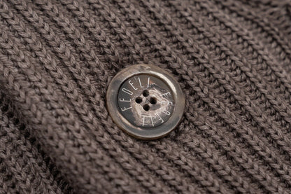 $1900 FEDELI "Terminillo" Taupe Jacket Cardigan Thick Merinos Wool Shawl Collar