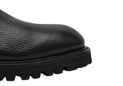 1450$ TESTONI "Custoza" Desert Boot Deer + Fur Lining Calf Black 8 UK 9 US 42 IT