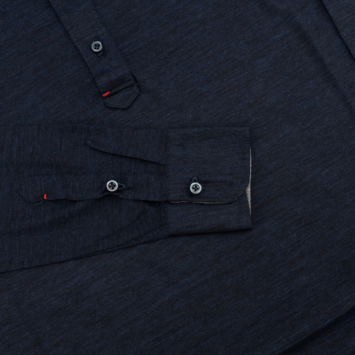 1050$ ISAIA NAPOLI Midnight Blue Handmade Polo Long Sleeve Fine Wool Size XS