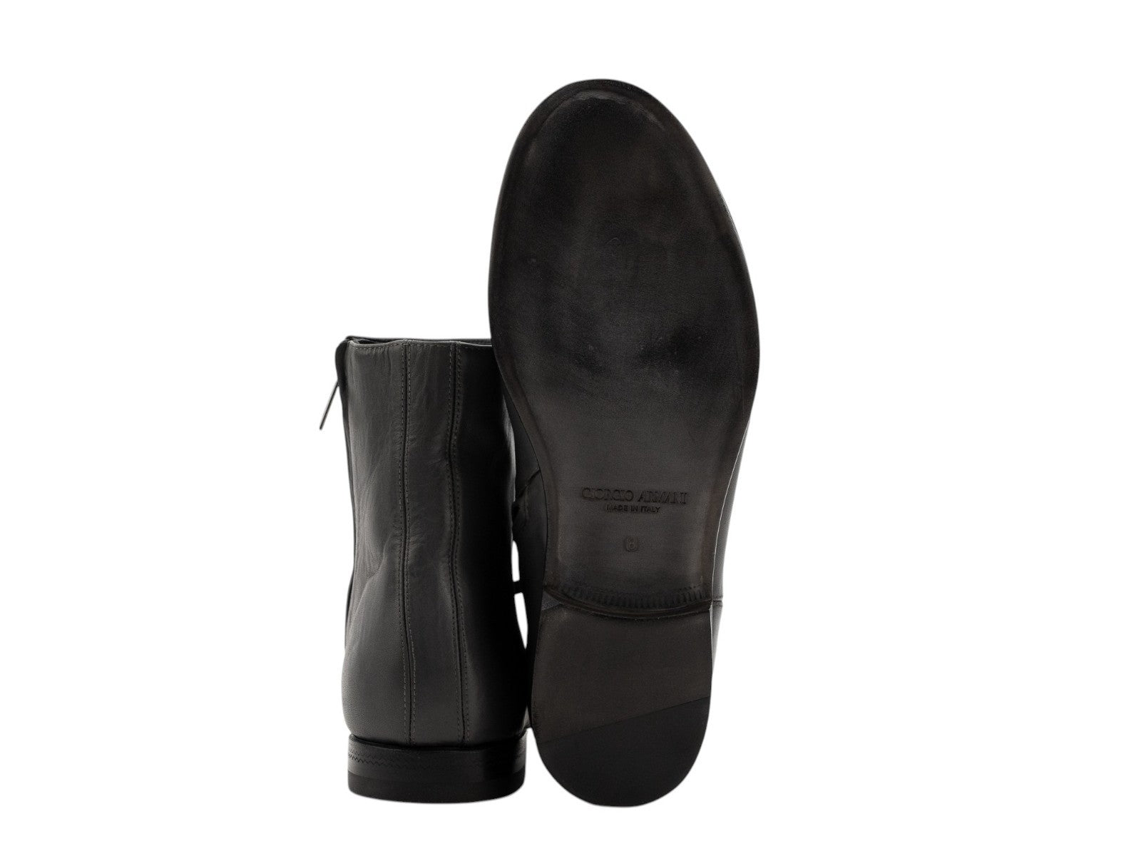 1655$ GIORGIO ARMANI Black Label Ankle Boot Shoes London Smoke Calfskin