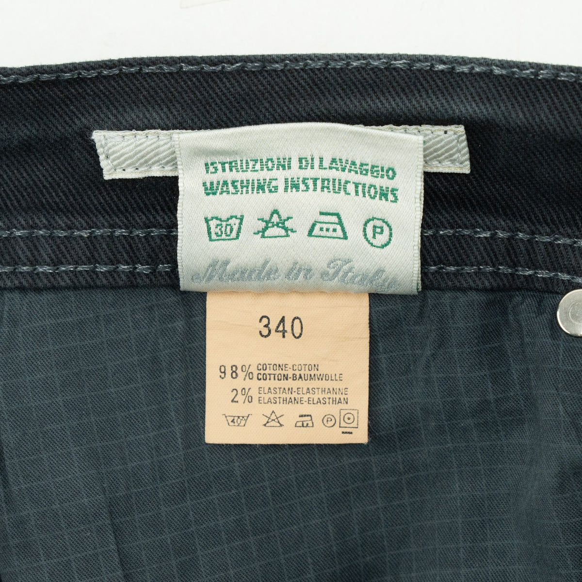 415$ LUIGI BORRELLI NAPOLI Dark Blue Denim Jeans Pant Cotton 35 US / 51 EU