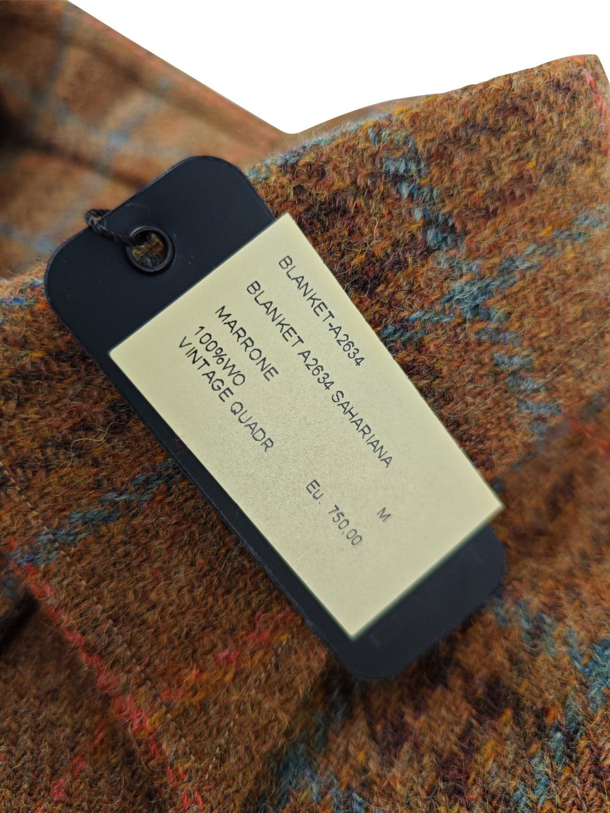 $950 RUBINACCI NAPOLI Brown Checks Overshirt Jacket Flannel Wool Size M