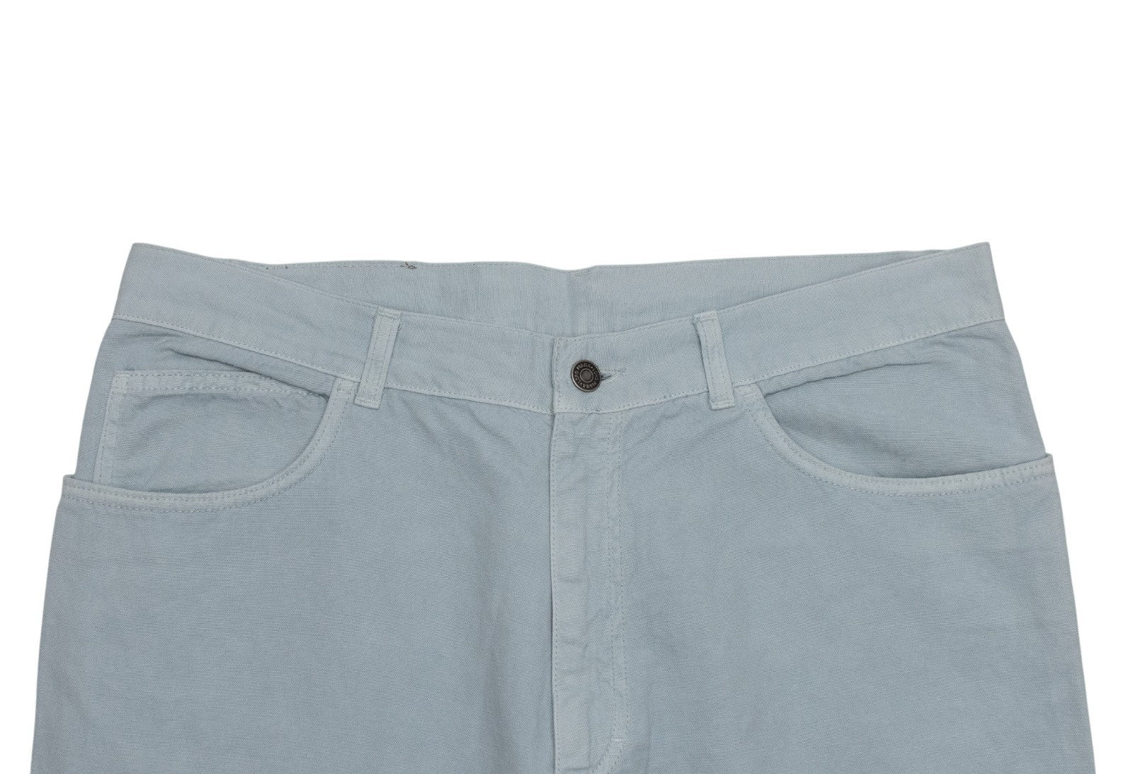 850$ LORO PIANA Sky Blue Jeans Pant Cotton Linen Regular Straight 38 US / 54 EU