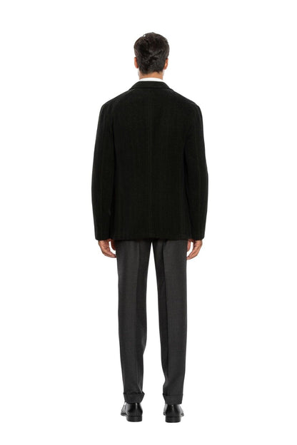 $1950 BOGLIOLI Caban Peacoat Coat Blue / Green Cashmere Wool Cotton  40 US 50 EU