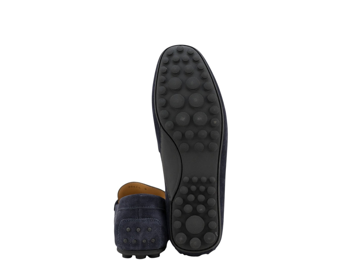 1200$ TESTONI "Portocervo" Driver Loafer Shoes Suede Calf Navy 8 UK 9 US / 42 IT
