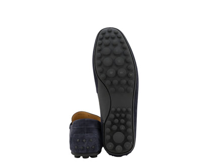 1200$ TESTONI "Portocervo" Driver Loafer Shoes Suede Calf Navy 8 UK 9 US / 42 IT