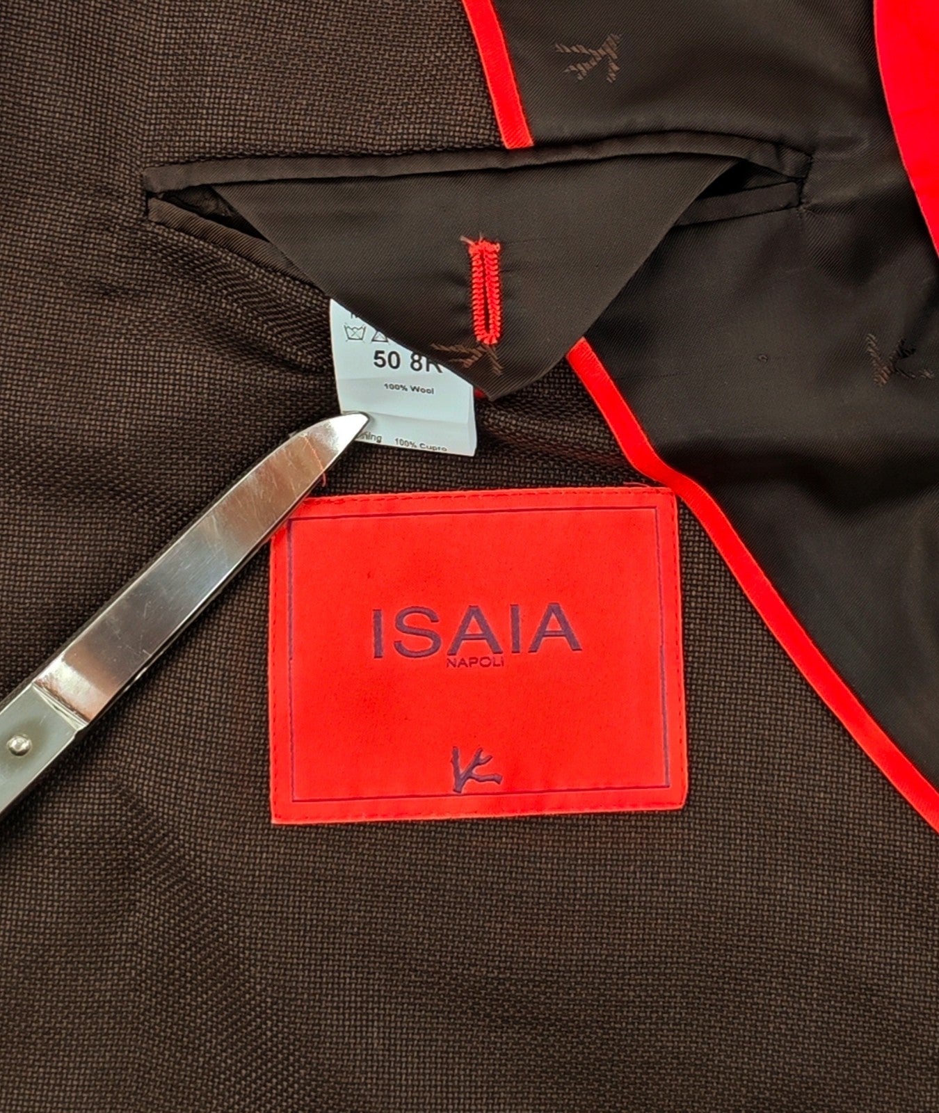 $4850 ISAIA NAPOLI Dark Brown Hand-Sewn Sport Coat Wool 40 US / 50 EU 8R