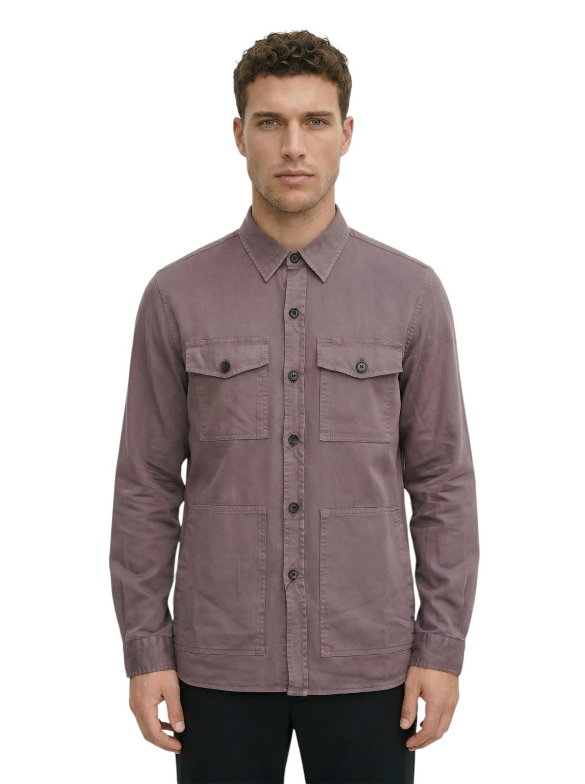 $1650 ISAIA NAPOLI "Comfort" Plum Hand-Sewn Overshirt Jacket Cotton - Cashmere