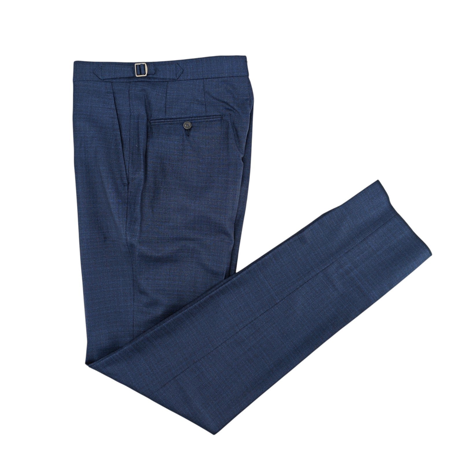 1550$ ISAIA Hand-Sewn Tapered Dress Pant Fine Wool Blue 32 US / 48 EU 8R