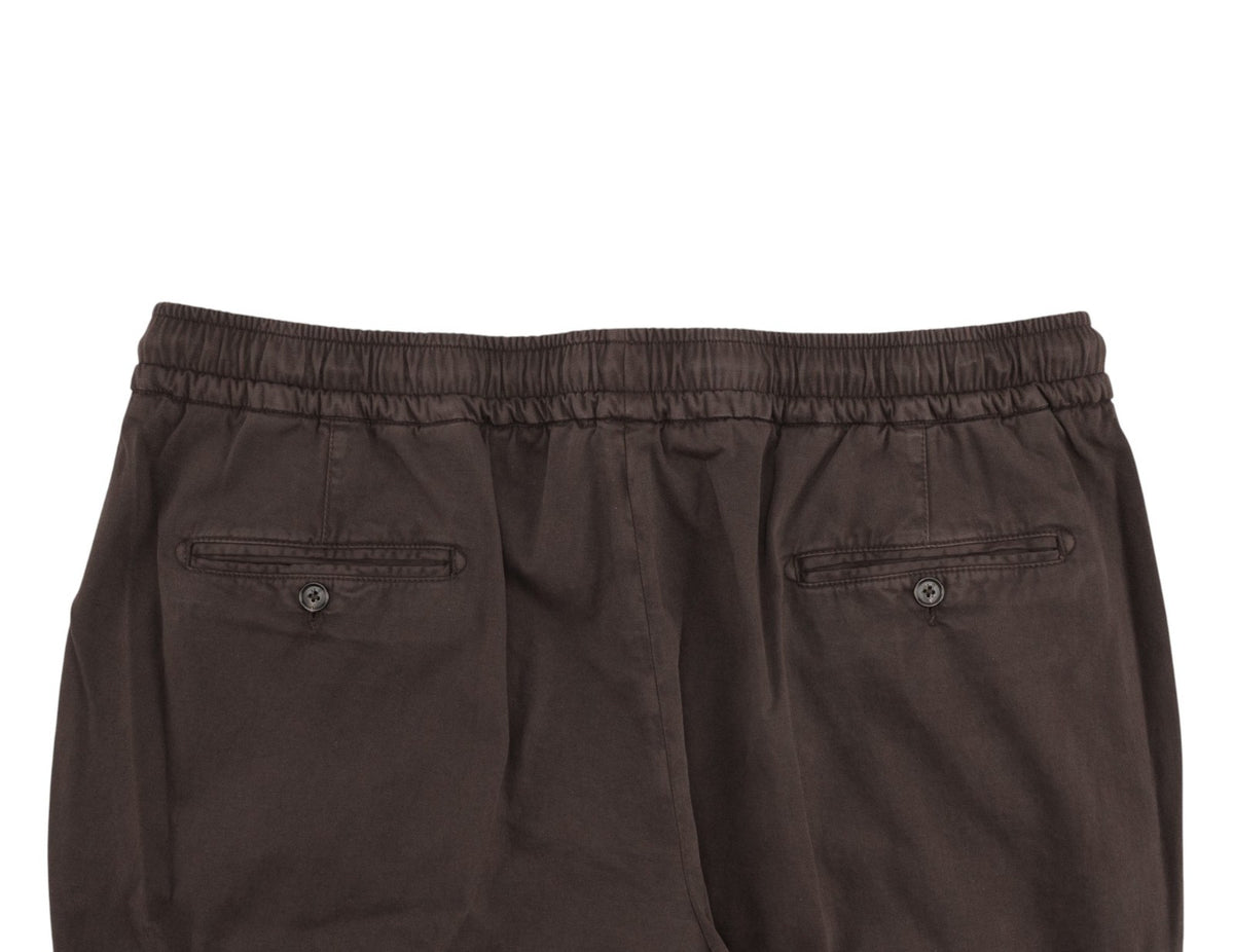 1290$ ISAIA NAPOLI Brown Drawstring Pant Cotton - Cashmere Relaxed 44 US / 60 IT