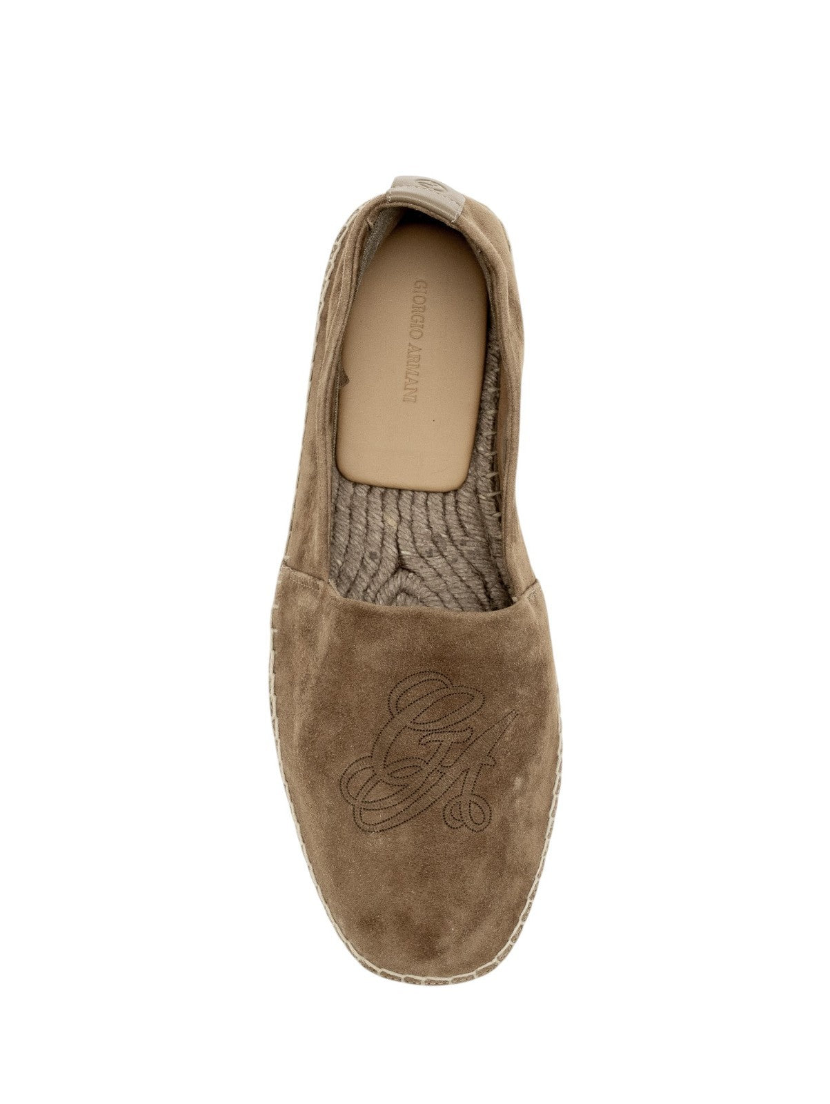 600$ GIORGIO ARMANI Espadrillas Shoes Gray Leather "LOGO" 9 UK / 10 US / 43 IT