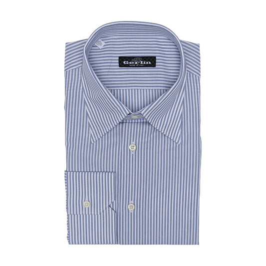 690$ LUXURY GERLIN Shirt Striped Light Blue T.Mason Cotton 3N ZILLI