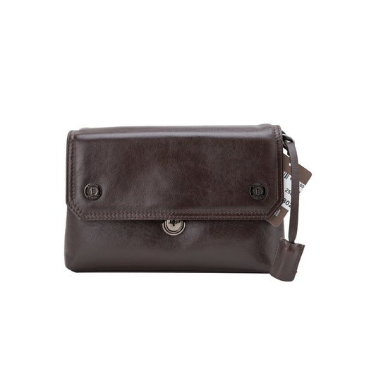 $390 Testoni Bologna Bright Brown Light Calf Hand Clutch Bag Padlock with Keys