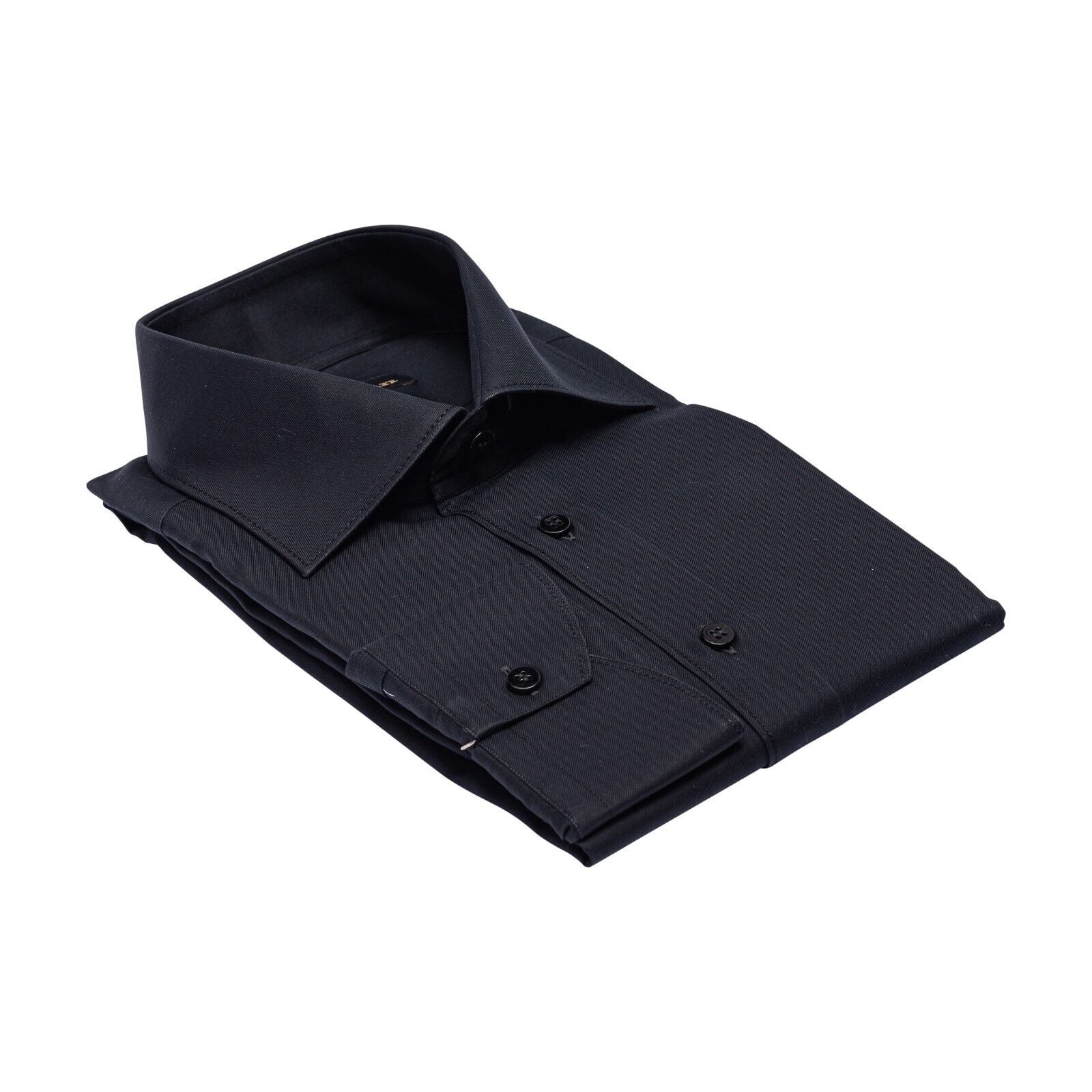 690$ LUXURY GERLIN Shirt Black ALUMO Cotton 15.75 - 40  1I ZILLI