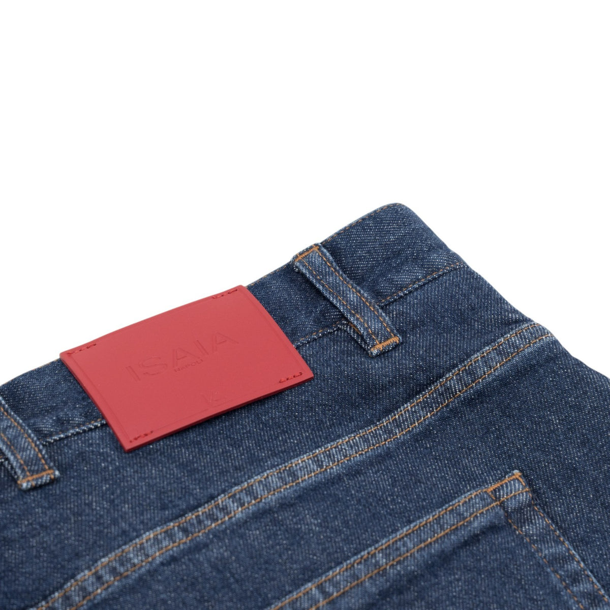 795$ ISAIA NAPOLI Blue Denim 5 Pocket Jeans Stretch Cotton Slim Fit 34 US /50 EU