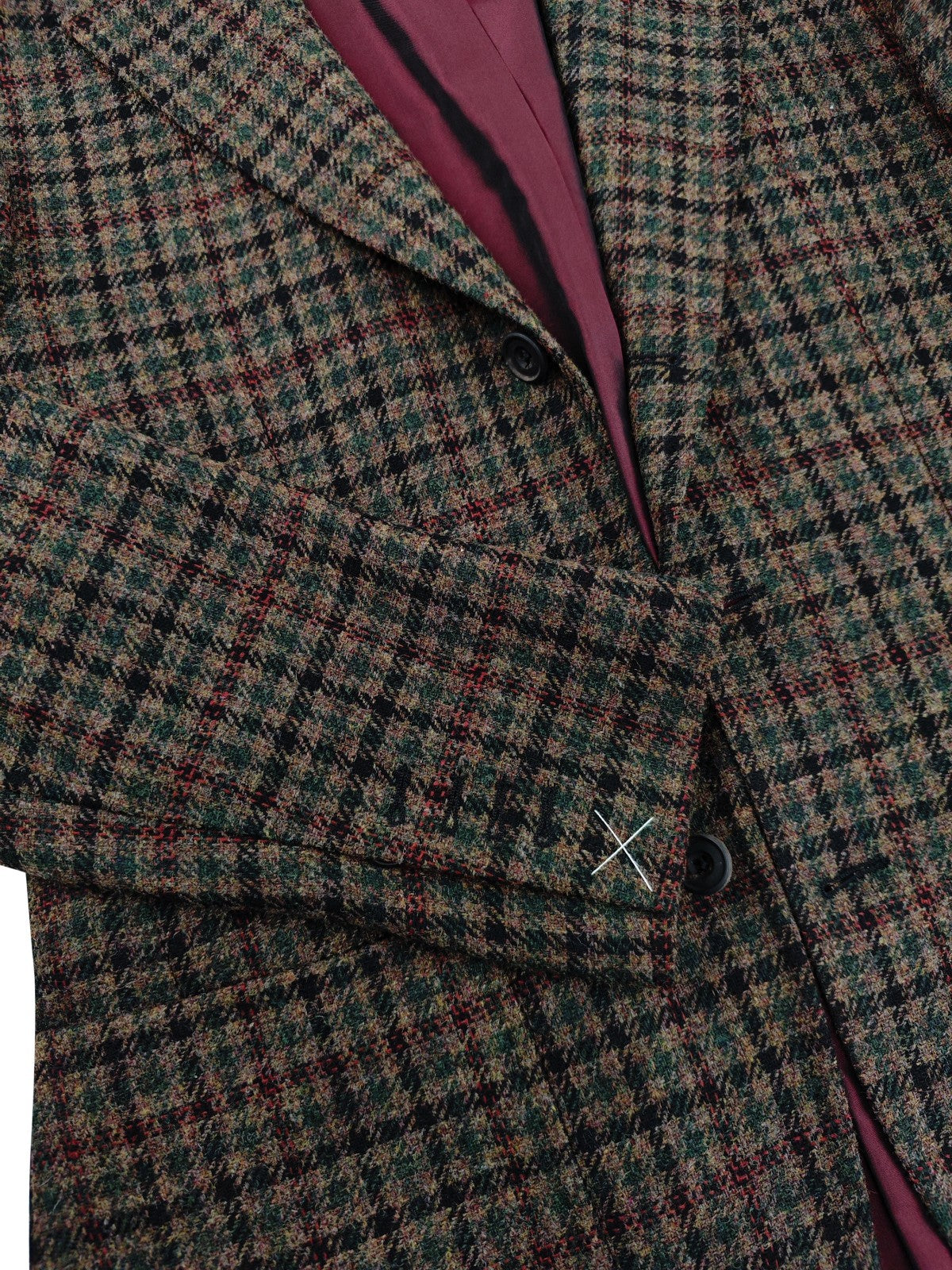 $1690 RUBINACCI NAPOLI Green Brown Checks Jacket English Wool Handmade in Napoli