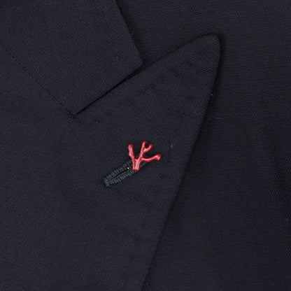 $5700 ISAIA NAPOLI Blue Navy Hand Sewn Double Breasted Jacket Sport Coat Wool