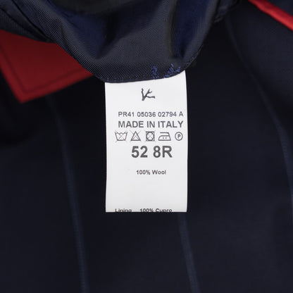 $6700 ISAIA "Gregorio" Dark Blue Suit Fine Wool Striped 42 US / 52 EU 8R