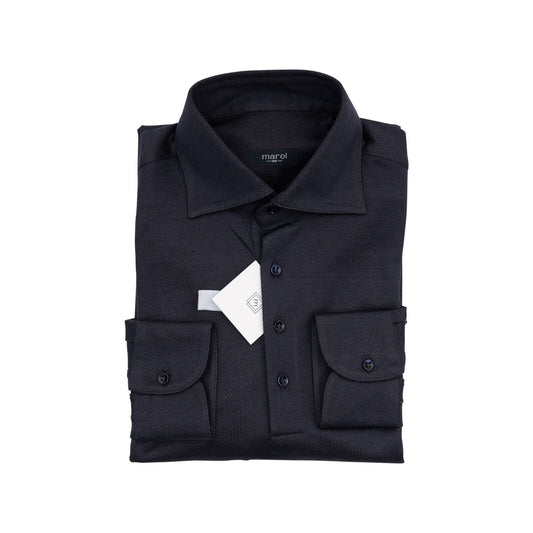 1400$ LUXURY MAROL BOLOGNA Shirt Blue 100% COMO SILK Jersey 16 - 41