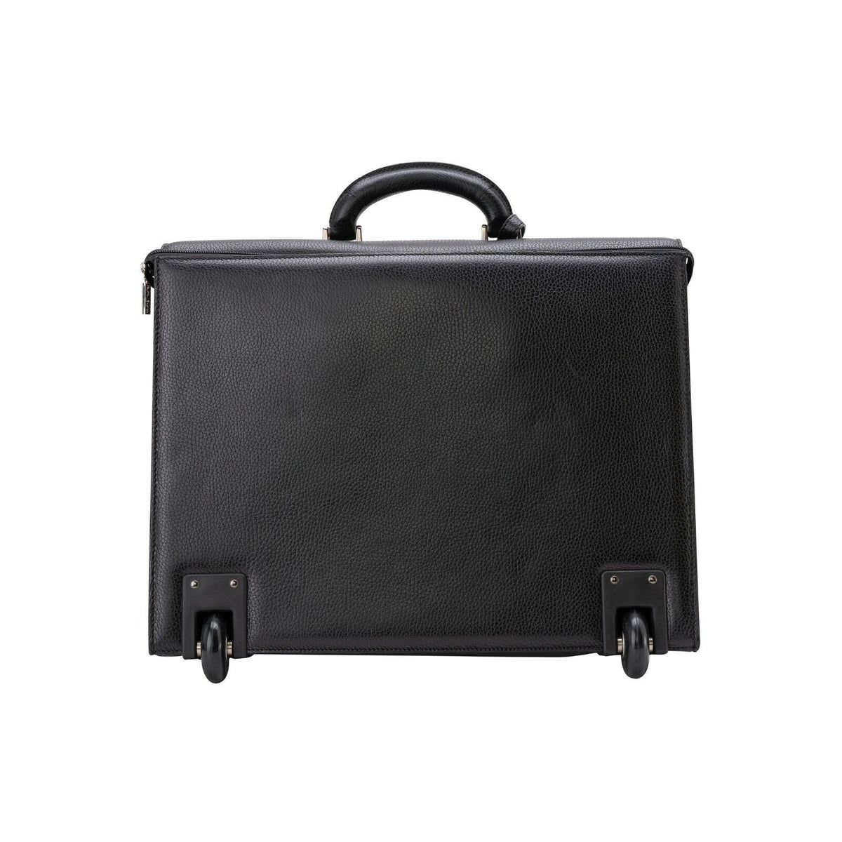 $2890 Testoni Bologna Trolley Briefcase PC Case Black Bright Karibu Calf 