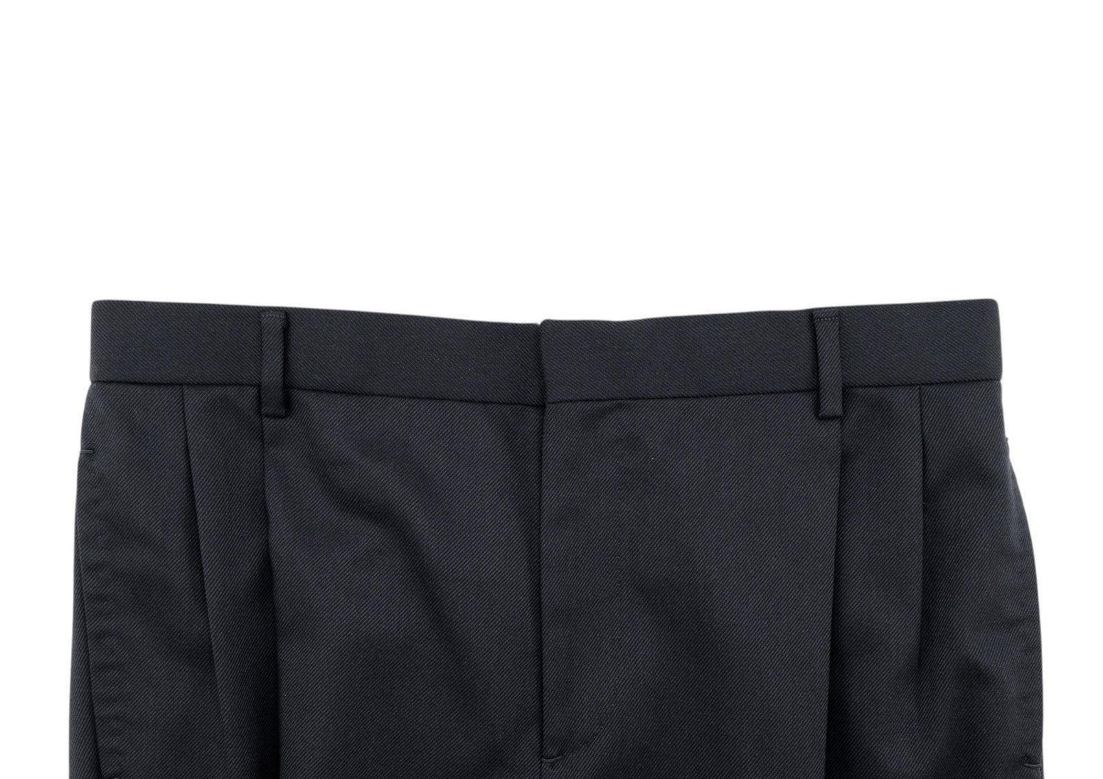 1450$ ISAIA Tapered Dress Pant Wool Cotton Gabardine Blue Navy 32 US / 48 EU R