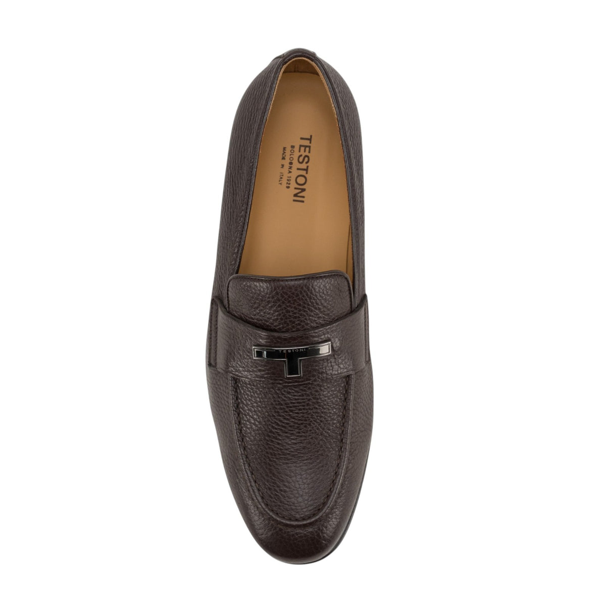 1200$ TESTONI Bologna Construction Loafer Shoes Deer Cigar 8 UK / 9 US / 42 IT