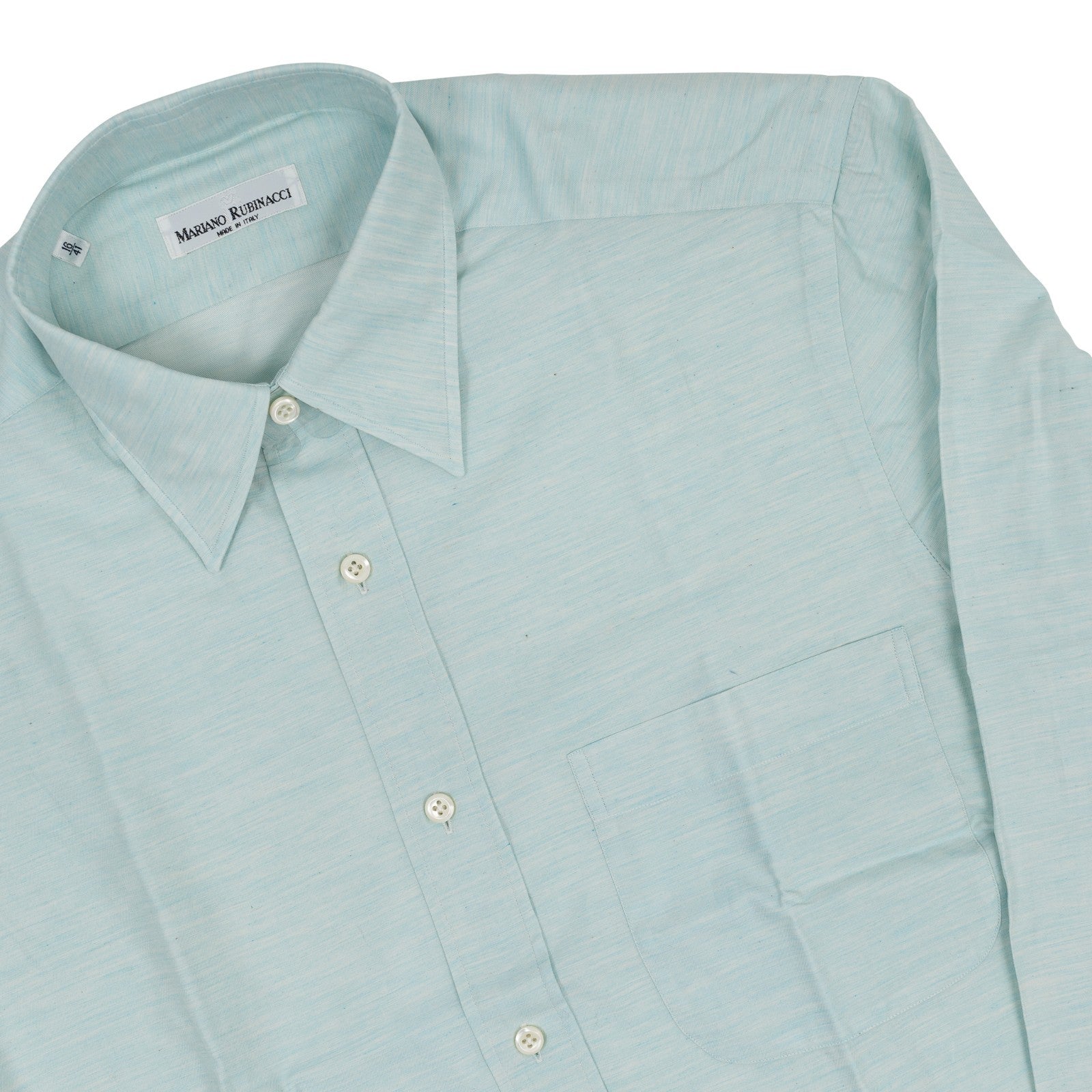 520$ RUBINACCI NAPOLI Aquamarine Hand-Sewn Shirt Cotton Classic Fit   2B