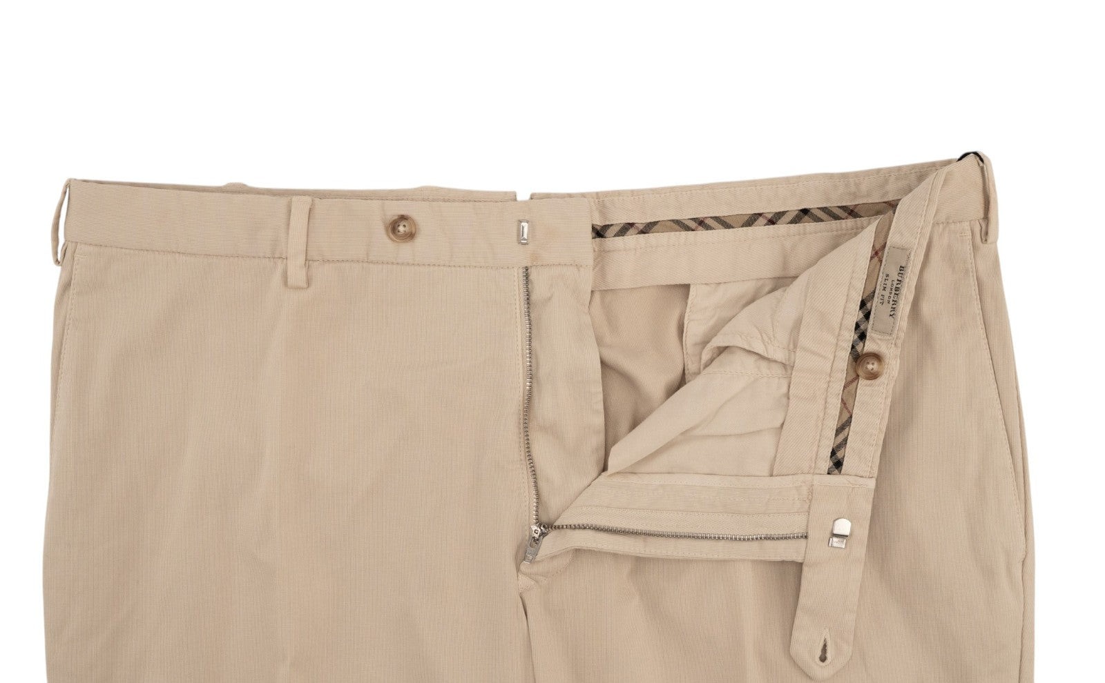 700$ BURBERRY LONDON Beige Chino Pant Twill Cotton Slim Fit 42 US / 58 EU