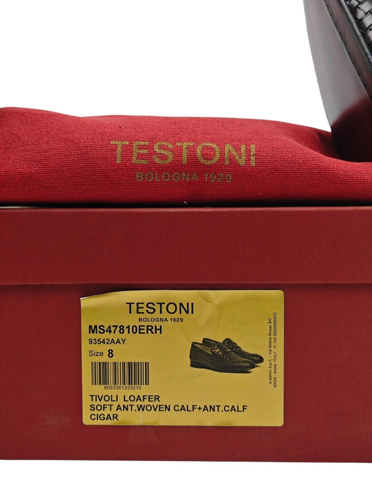 1250$ TESTONI "Tivoli" Brown Loafer Shoes Woven Calf Cigar  8 UK / 9 US / 42 IT