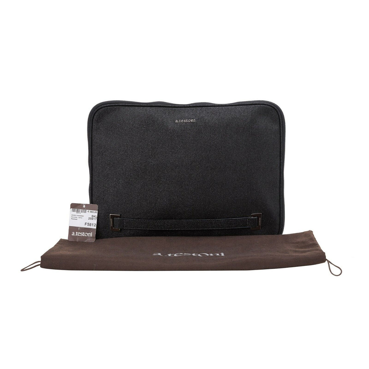 $730 Testoni Bologna Bright Denim Jeans Clutch Bag / Document Holder + PC case