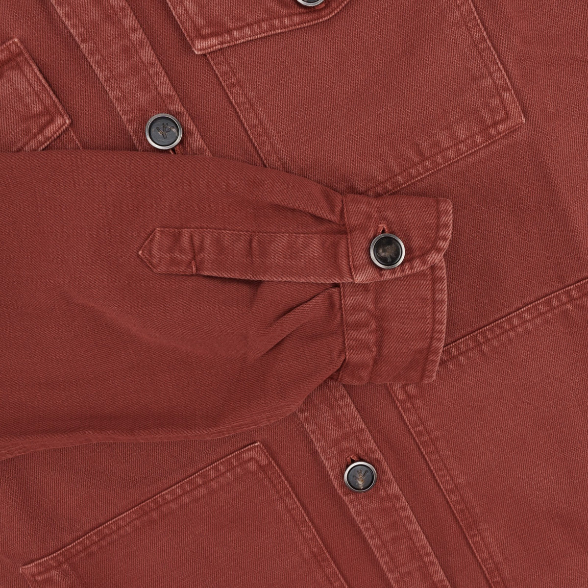 $1350 ISAIA NAPOLI Red Hand-Sewn Overshirt Jacket Cotton Size L - Made in Italy