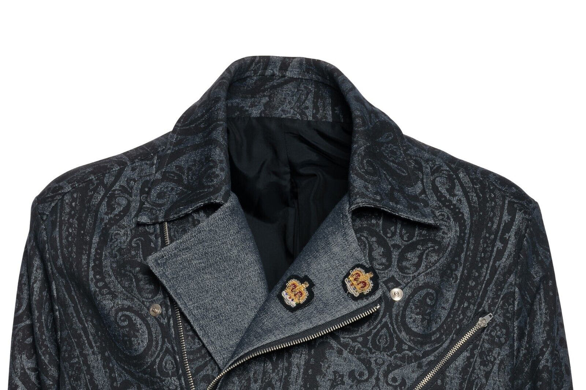 2000$ ITALO FERRETTI Jacket "BROOCH" Damask 100% Cotton  40 US / 50 EU ZILLI