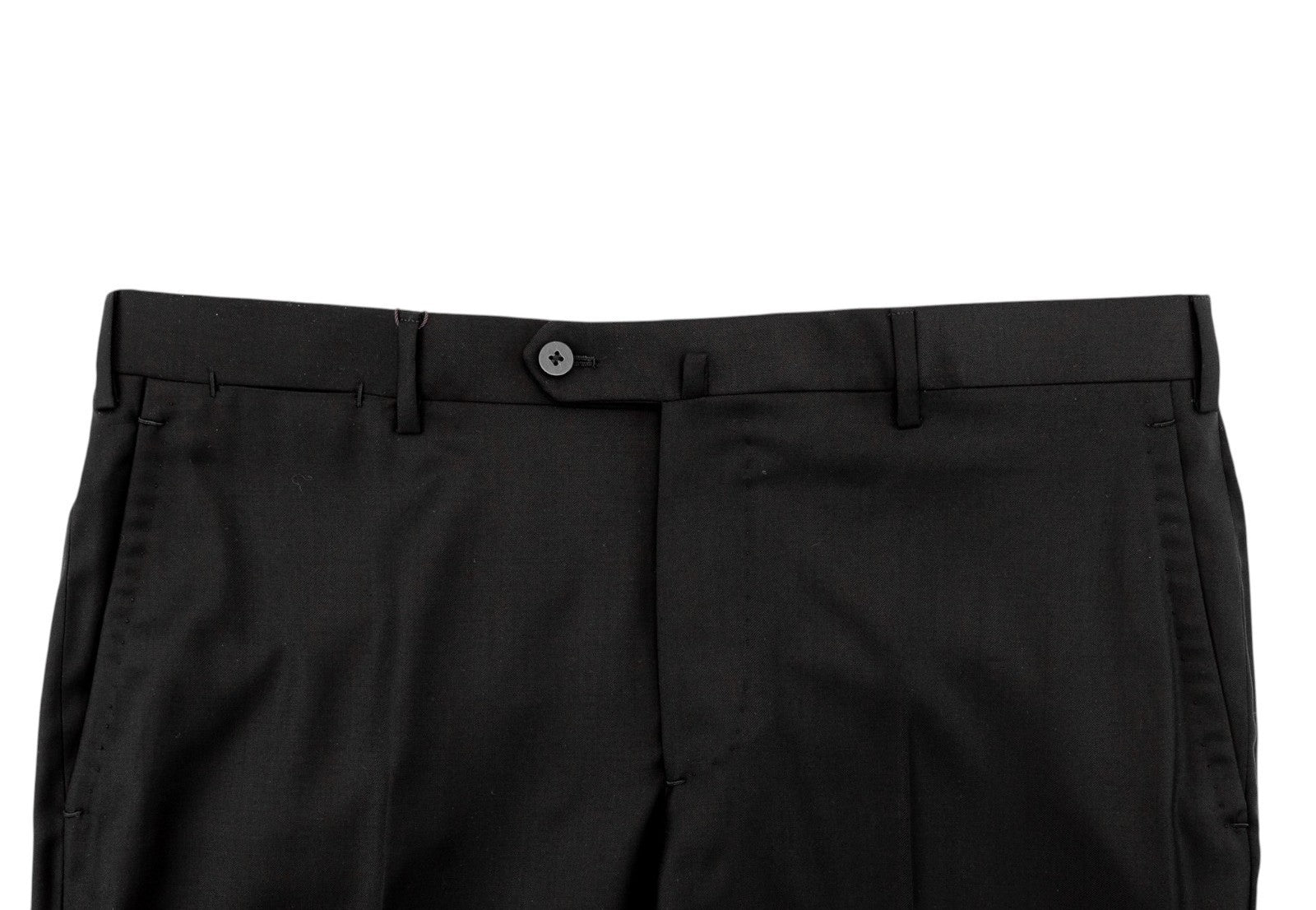 1680$ ISAIA NAPOLI Hand-Sewn Tapered Dress Pant Fine Wool Black 40 US / 56 EU 7R