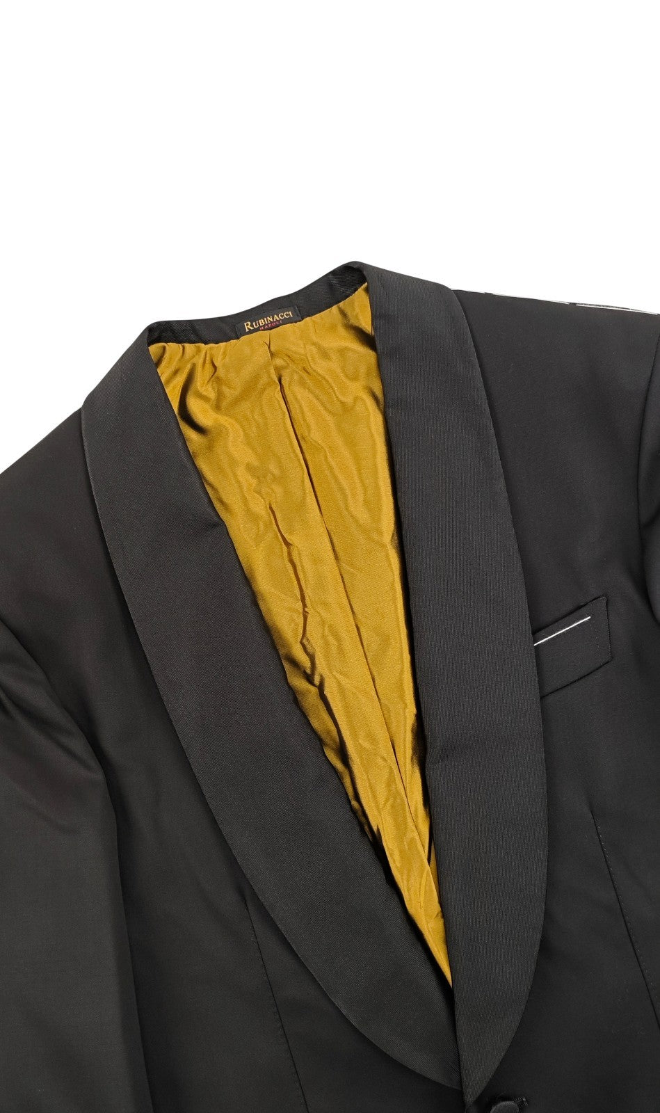 $1890 RUBINACCI NAPOLI Black Double Breasted Shawl Tuxedo Jacket 40 US / 50 EU