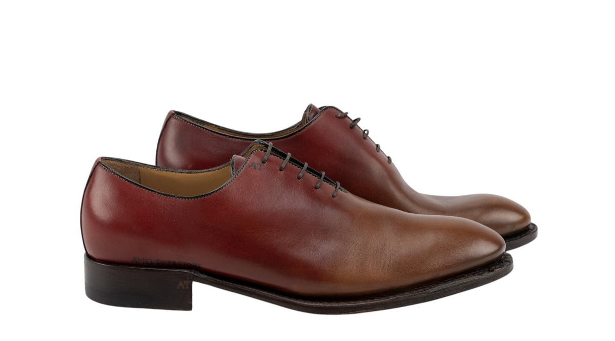 1450$ TESTONI "PIUMA" Construction Oxford Shoes Calf Wine 8 UK 9 US 42 IT