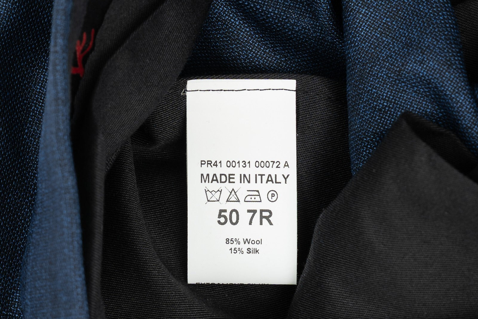 1250$ ISAIA NAPOLI Textured Blue Hand-Sewn Dress Pant Wool Silk 34 US / 50 EU 8R