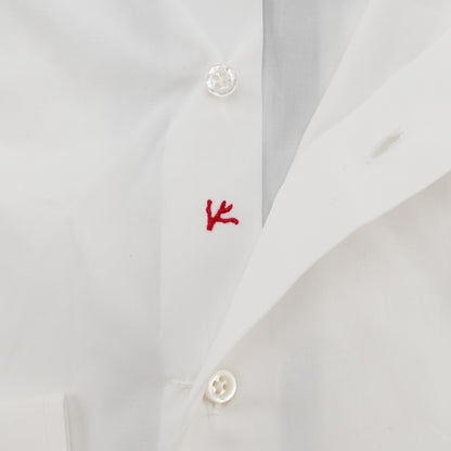 750$ ISAIA NAPOLI "Mix" Dress Shirt Hand-Sewn White Oxford Cotton 18 - 45