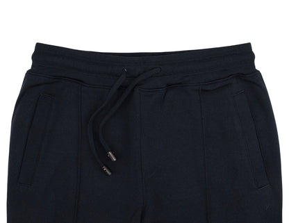 1350$ ISAIA NAPOLI Blue Navy Hand-Sewn Drawstring Track Pant Jersey Wool Size S