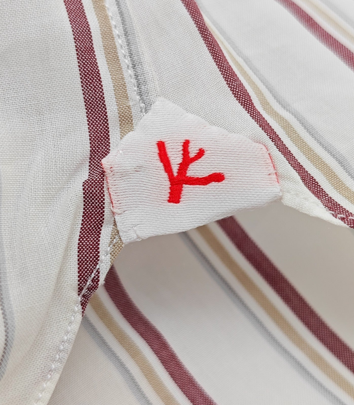 730$ ISAIA NAPOLI "Mix" Dress Shirt White Striped Fine Cotton 15.5 - 39