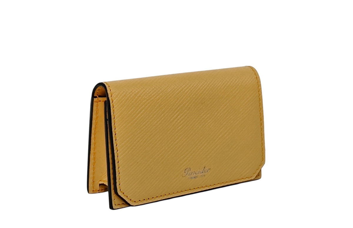 260$ PINEIDER FIRENZE 1774 Compact Folded Card Holder Saffiano Calf Egg