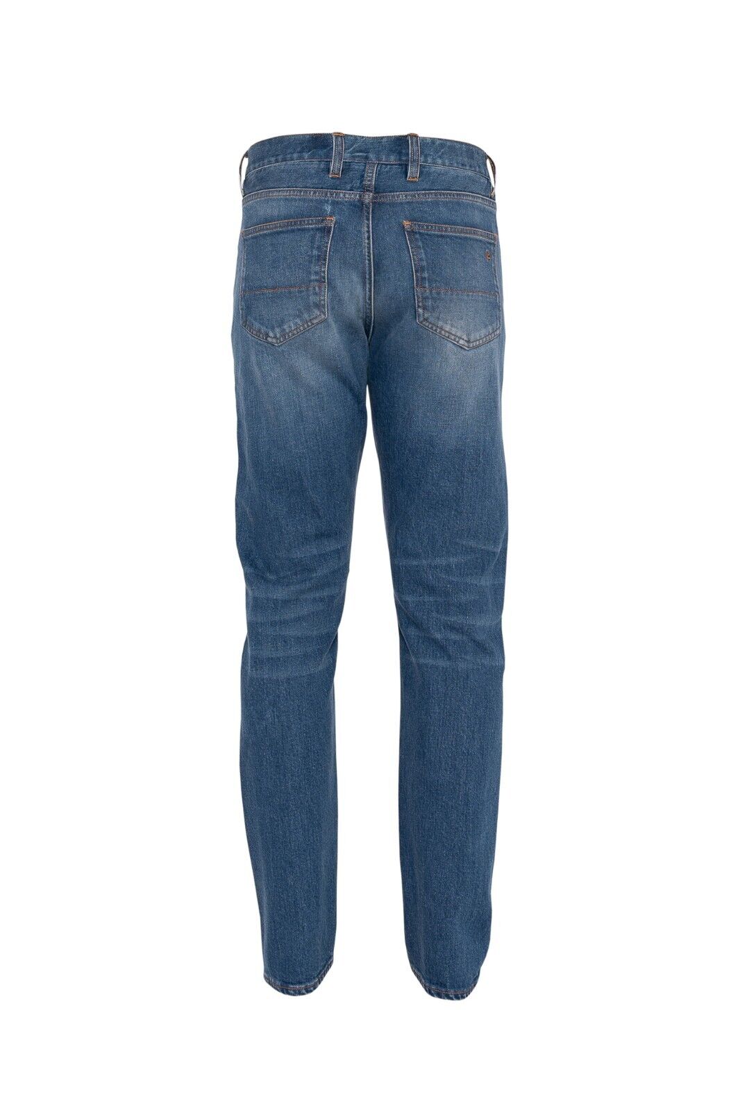 690$ ISAIA NAPOLI Blue Denim Slim Straight Jeans Trousers Pant Stretch Cotton